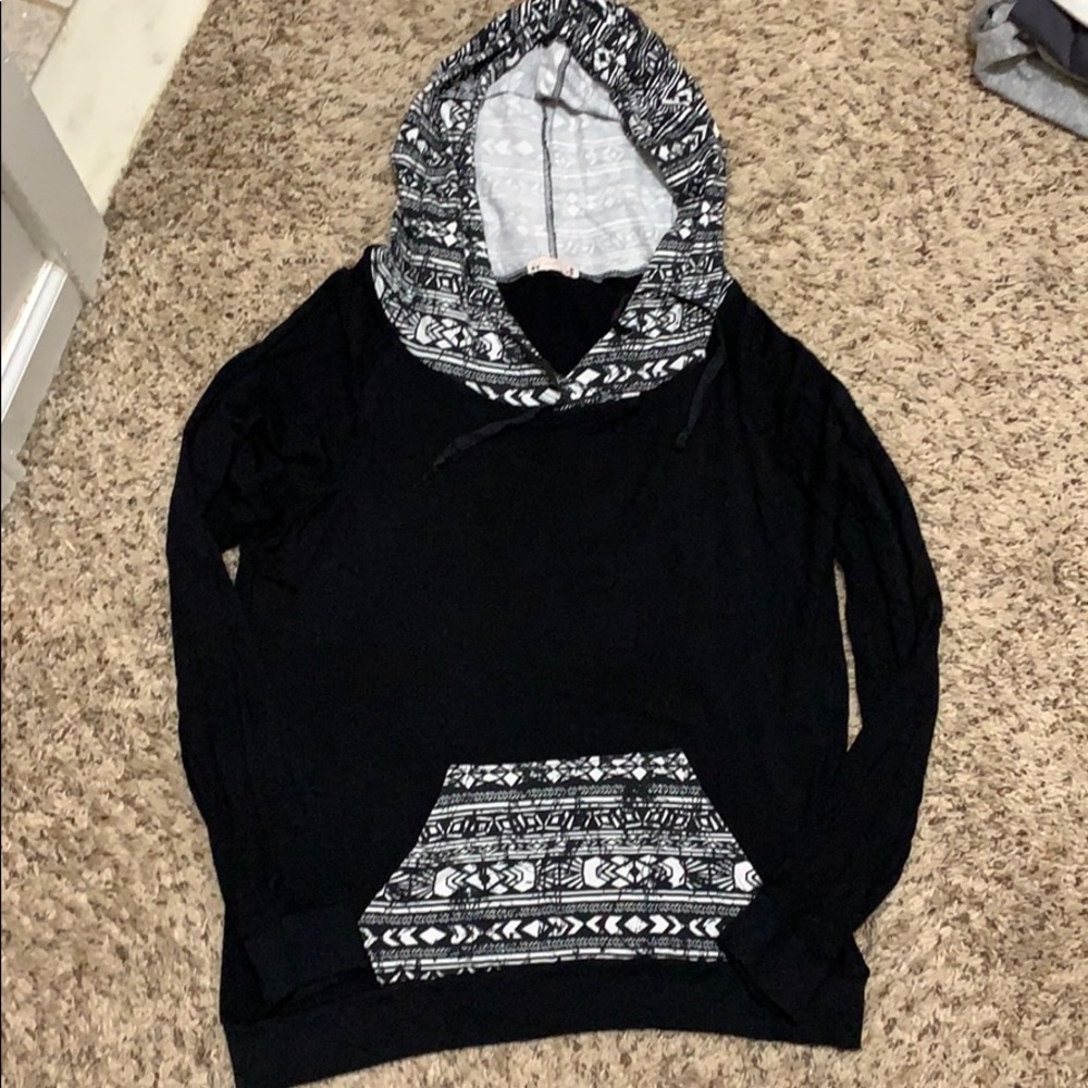 Stretchy soft Aztec/bandana print hoodie